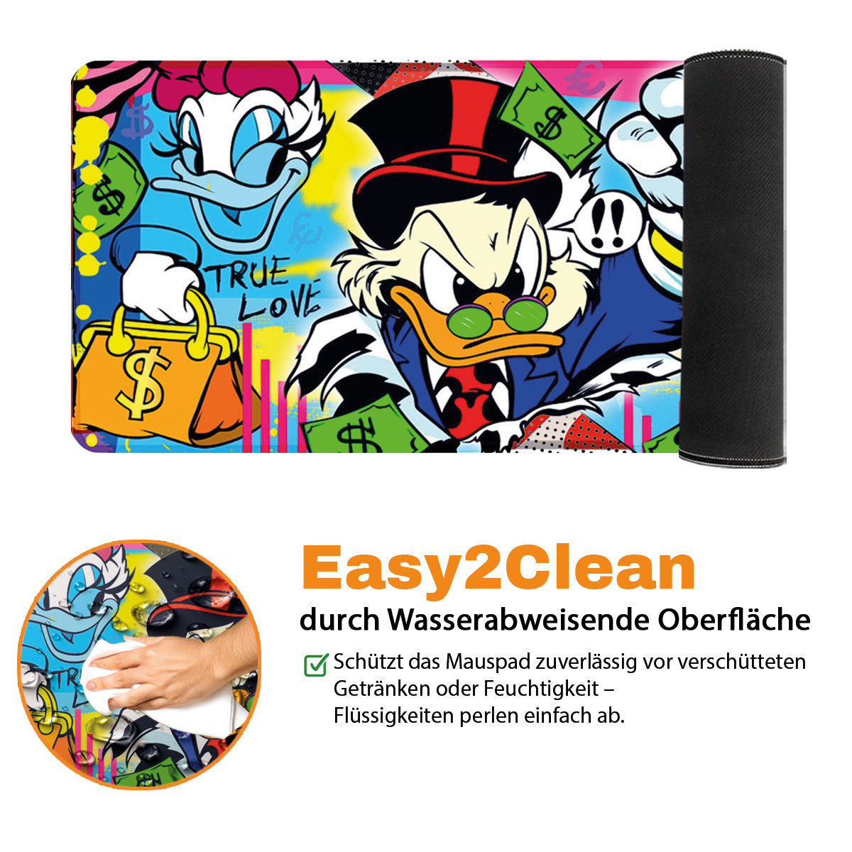 THE SECRET IS TO BEGIN - Popart Design - XXL Gaming Mauspad