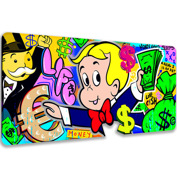 MONEY NEVER SLEEPS - Popart Design - XXL Gaming Mauspad