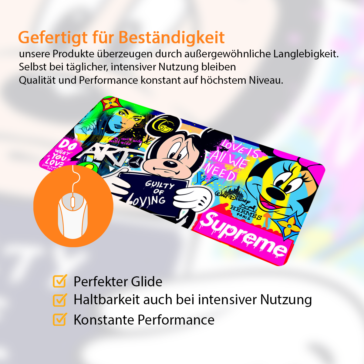 GUILTY OF LOVING - Popart Design - XXL Gaming Mauspad