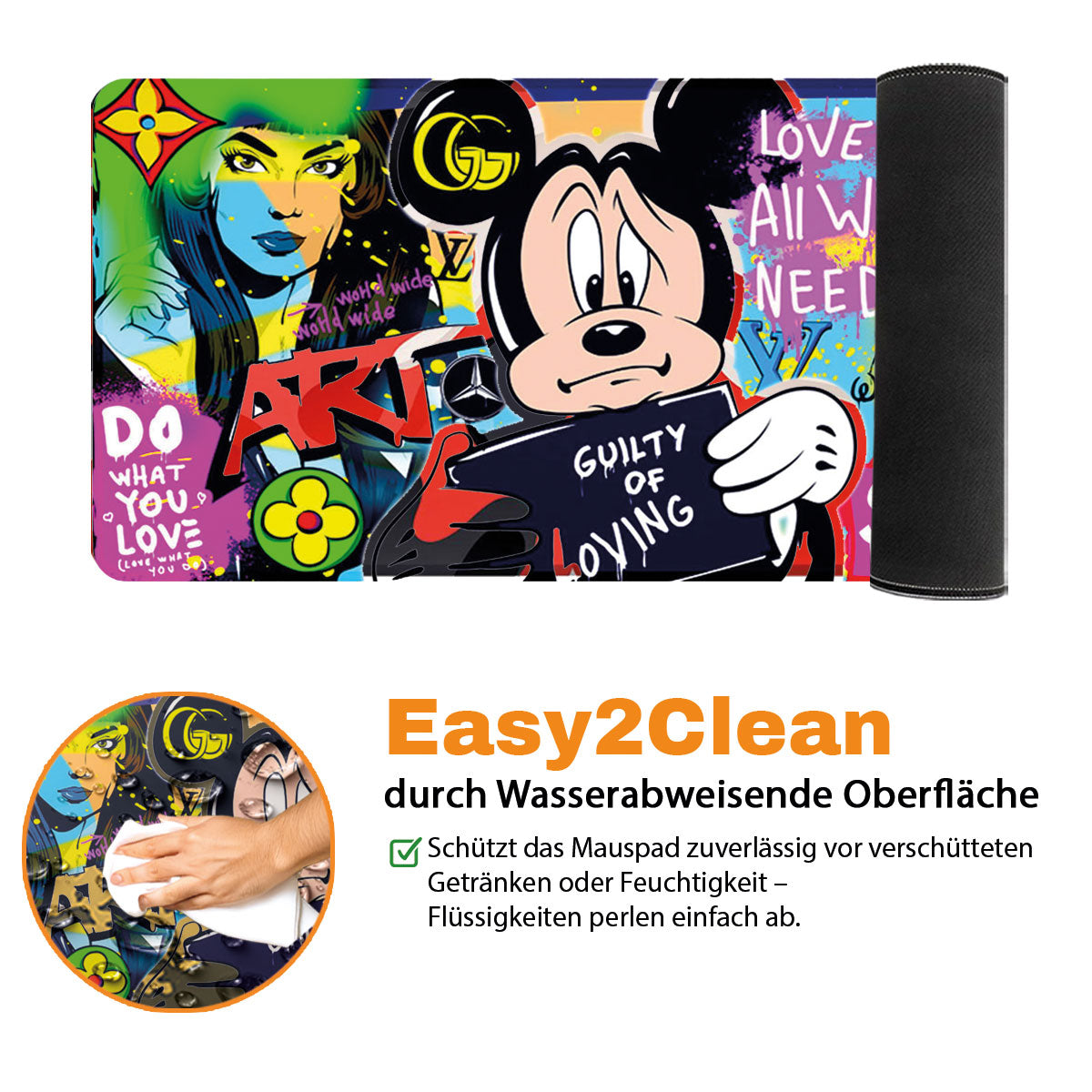 GUILTY OF LOVING - Popart Design - XXL Gaming Mauspad
