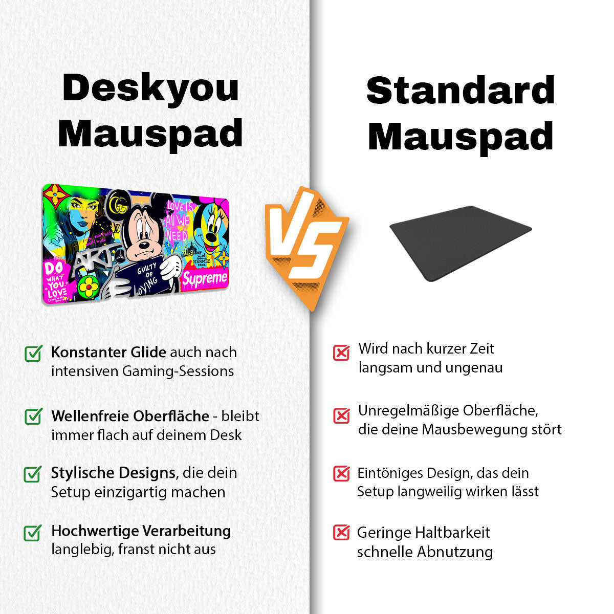 GUILTY OF LOVING - Popart Design - XXL Gaming Mauspad