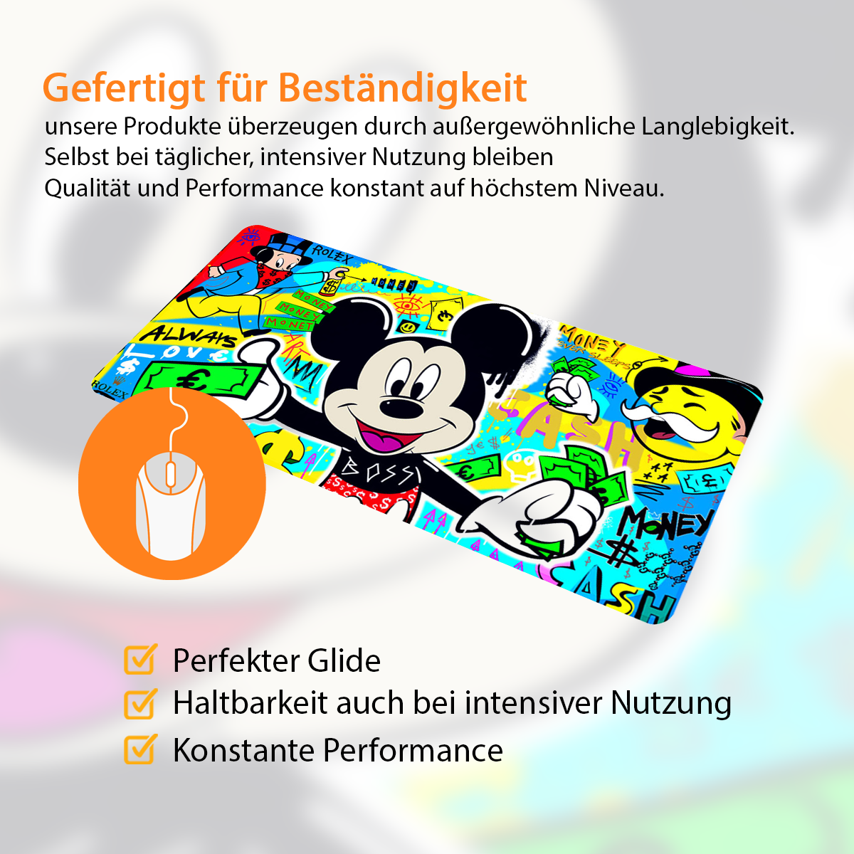 MICKY THE BOSS - Popart Design - XXL Gaming Mauspad