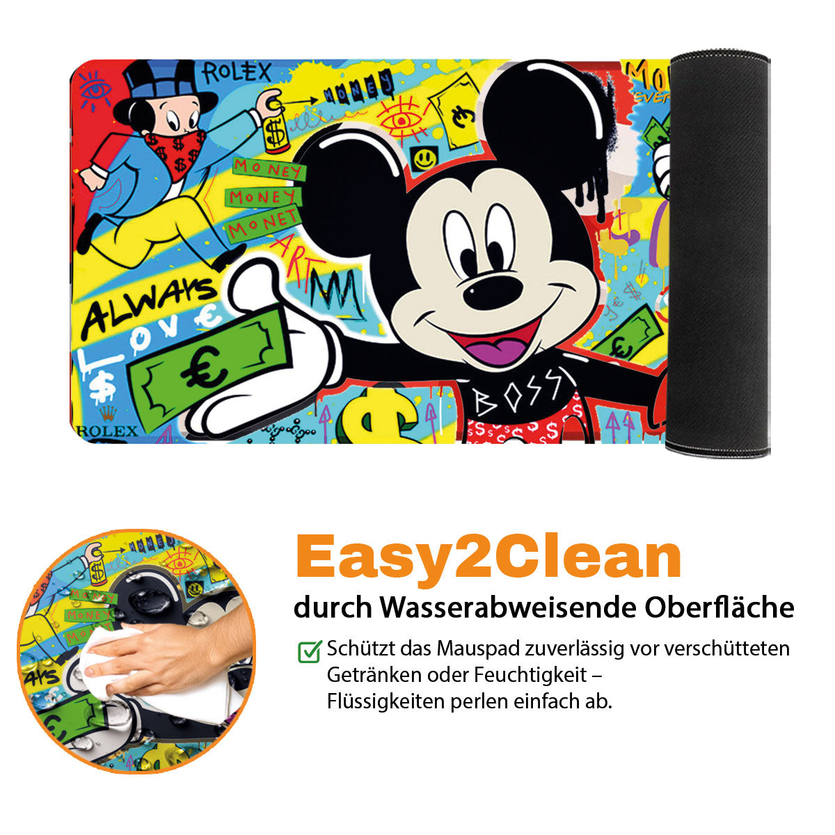 MICKY THE BOSS - Popart Design - XXL Gaming Mauspad