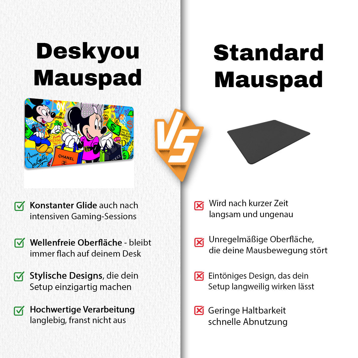 LOVE CANT BUY CLOTHING - Popart Design - XXL Gaming Mauspad