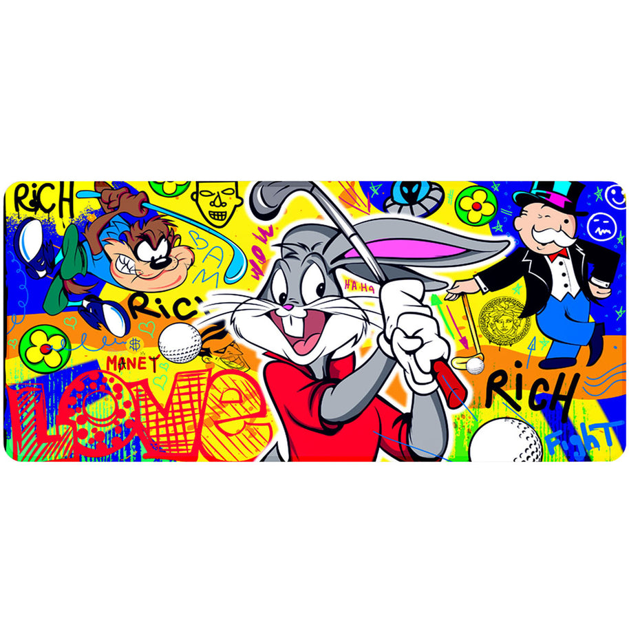 MAD BUNNY GOLFCLUB - Popart Design - XXL Gaming Mauspad