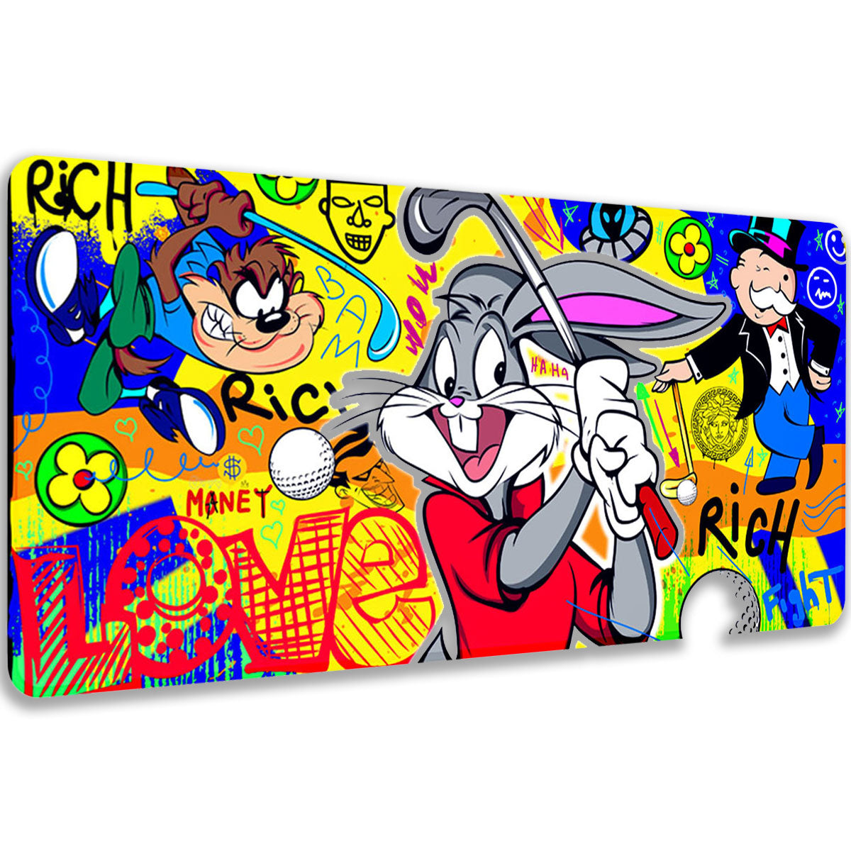MAD BUNNY GOLFCLUB - Popart Design - XXL Gaming Mauspad