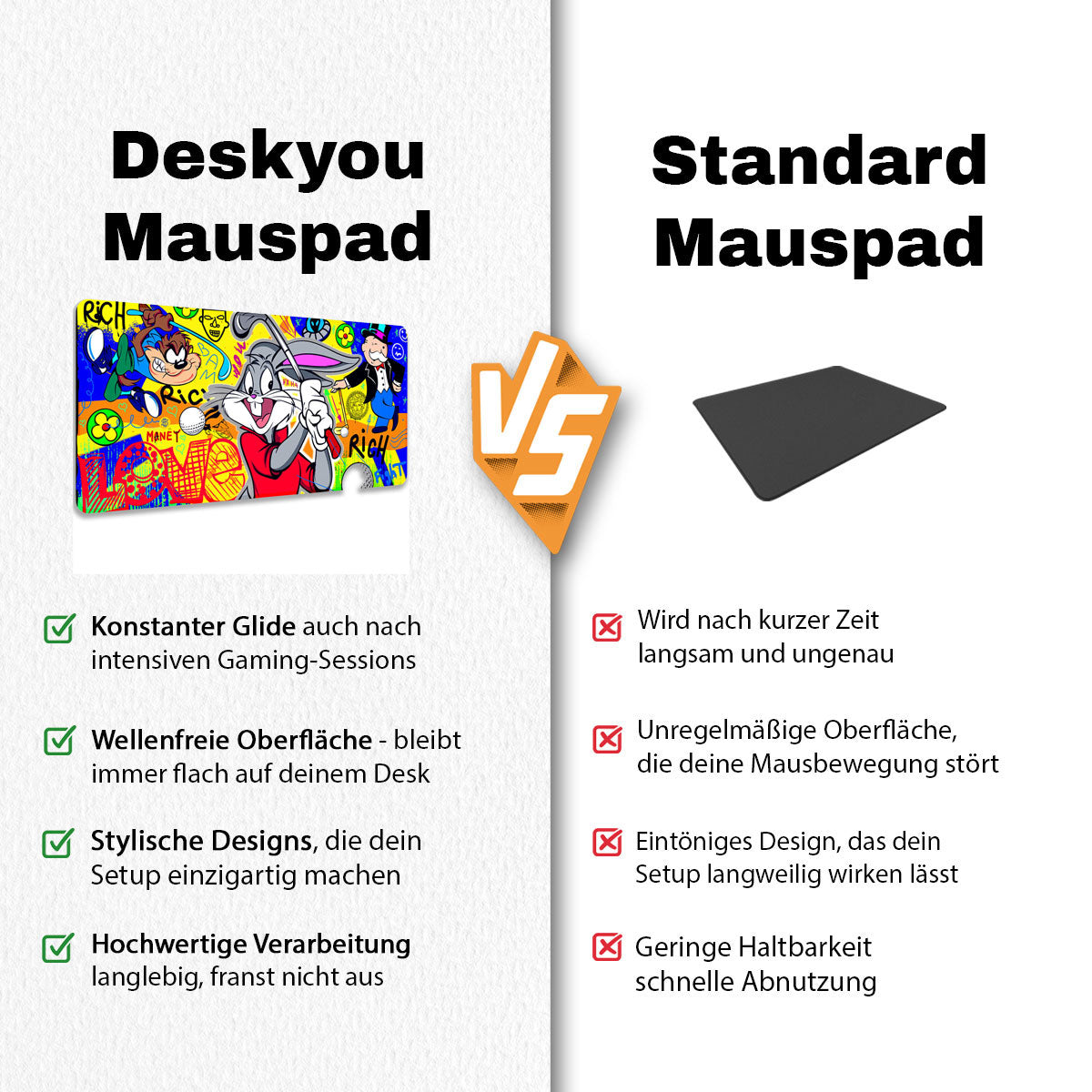 MAD BUNNY GOLFCLUB - Popart Design - XXL Gaming Mauspad