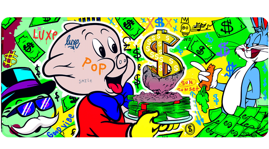 MONEY MENU - Popart Design - XXL Gaming Mauspad