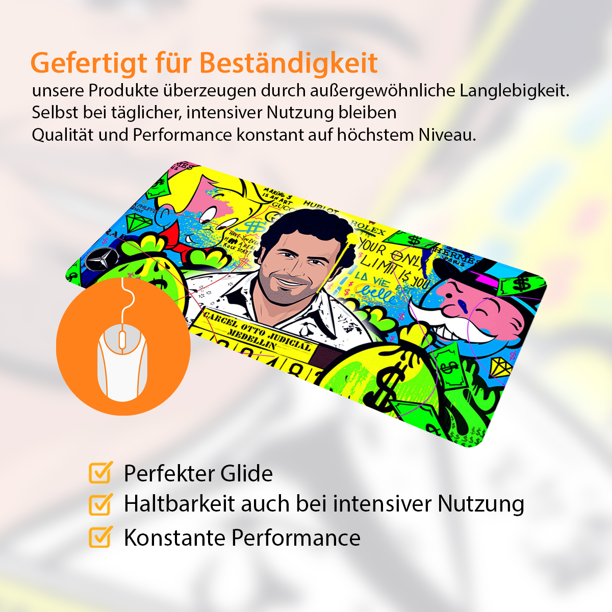 MAKING CASH IS AN ART - Popart Design - XXL Gaming Mauspad