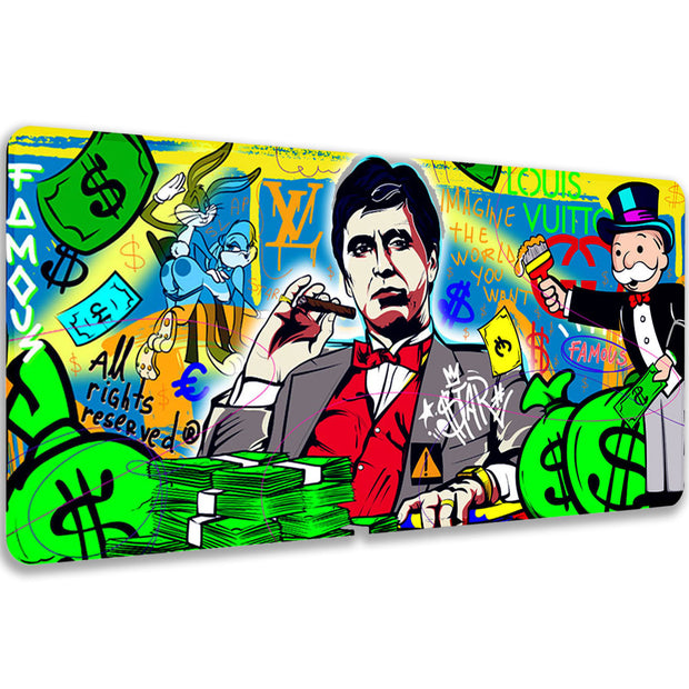 IMAGINE THE WORLD YOU WANT - Popart Design - XXL Gaming Mauspad