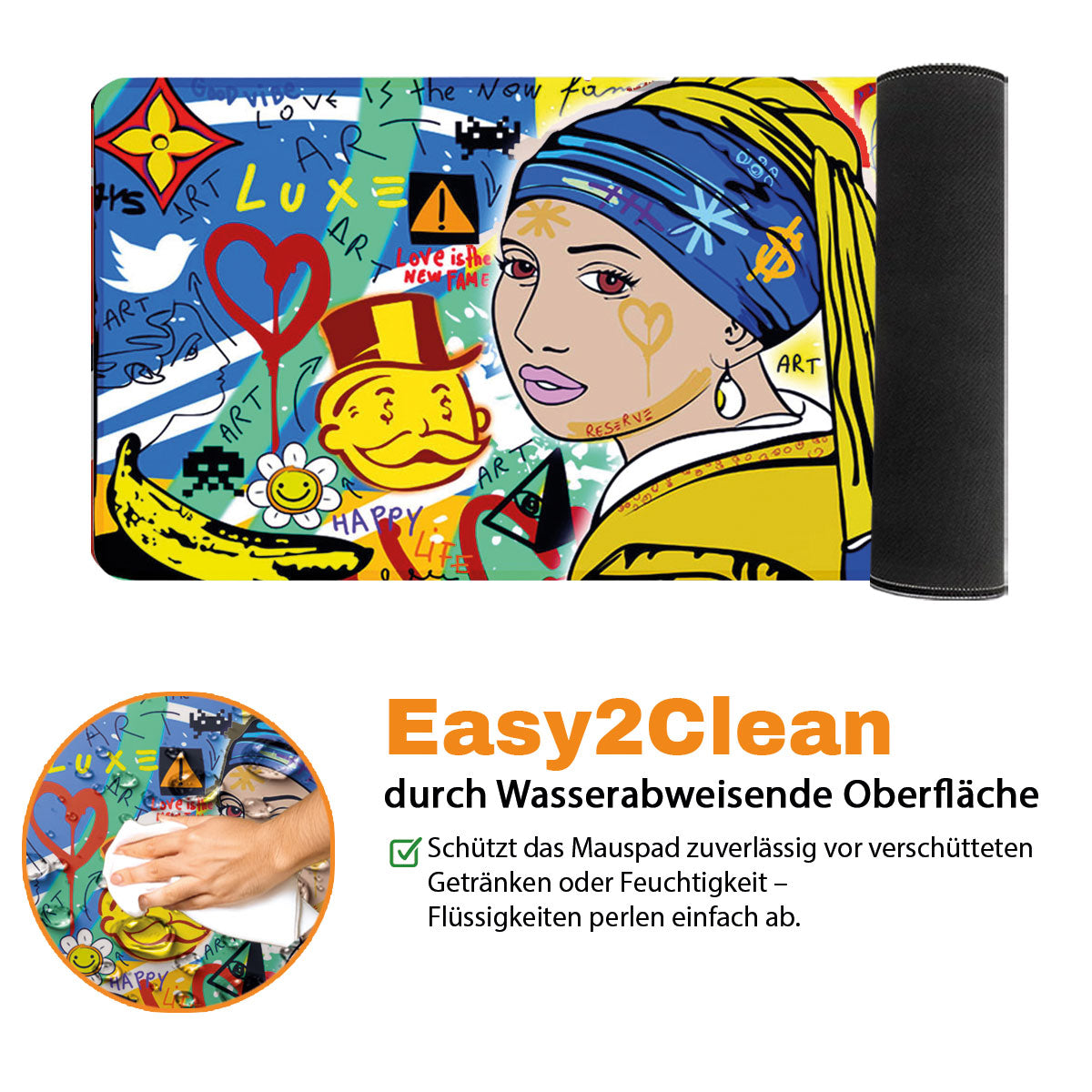 LOVE IS THE NEW FAME - Popart Design - XXL Gaming Mauspad