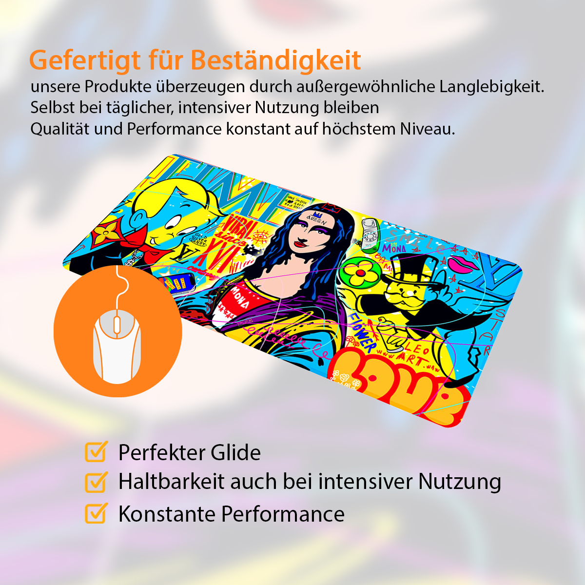 LISA THE QUEEN - Popart Design - XXL Gaming Mauspad