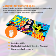 LISA THE QUEEN - Popart Design - XXL Gaming Mauspad