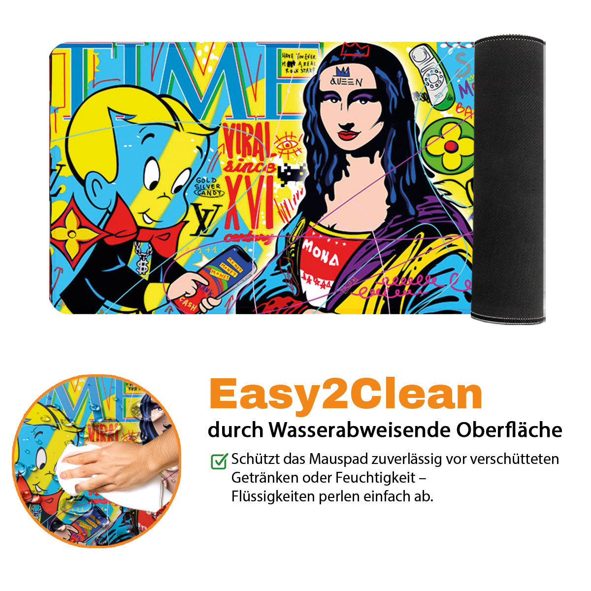 LISA THE QUEEN - Popart Design - XXL Gaming Mauspad