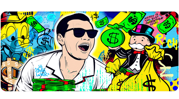 MONEY IS THE BEST INVENTION - Popart Design - XXL Gaming Mauspad