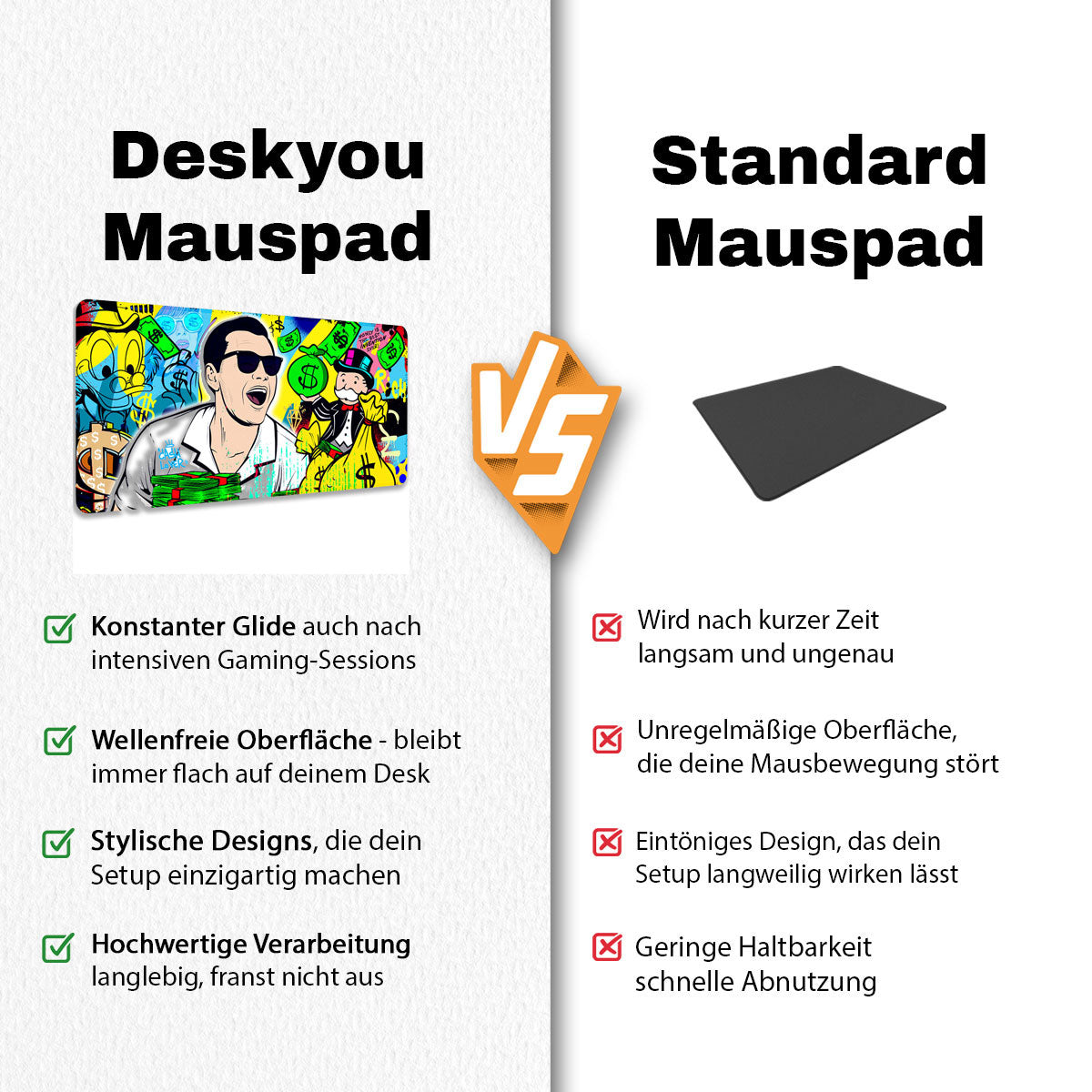 MONEY IS THE BEST INVENTION - Popart Design - XXL Gaming Mauspad