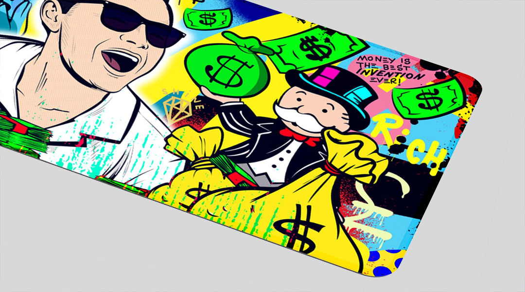 MONEY IS THE BEST INVENTION - Popart Design - XXL Gaming Mauspad