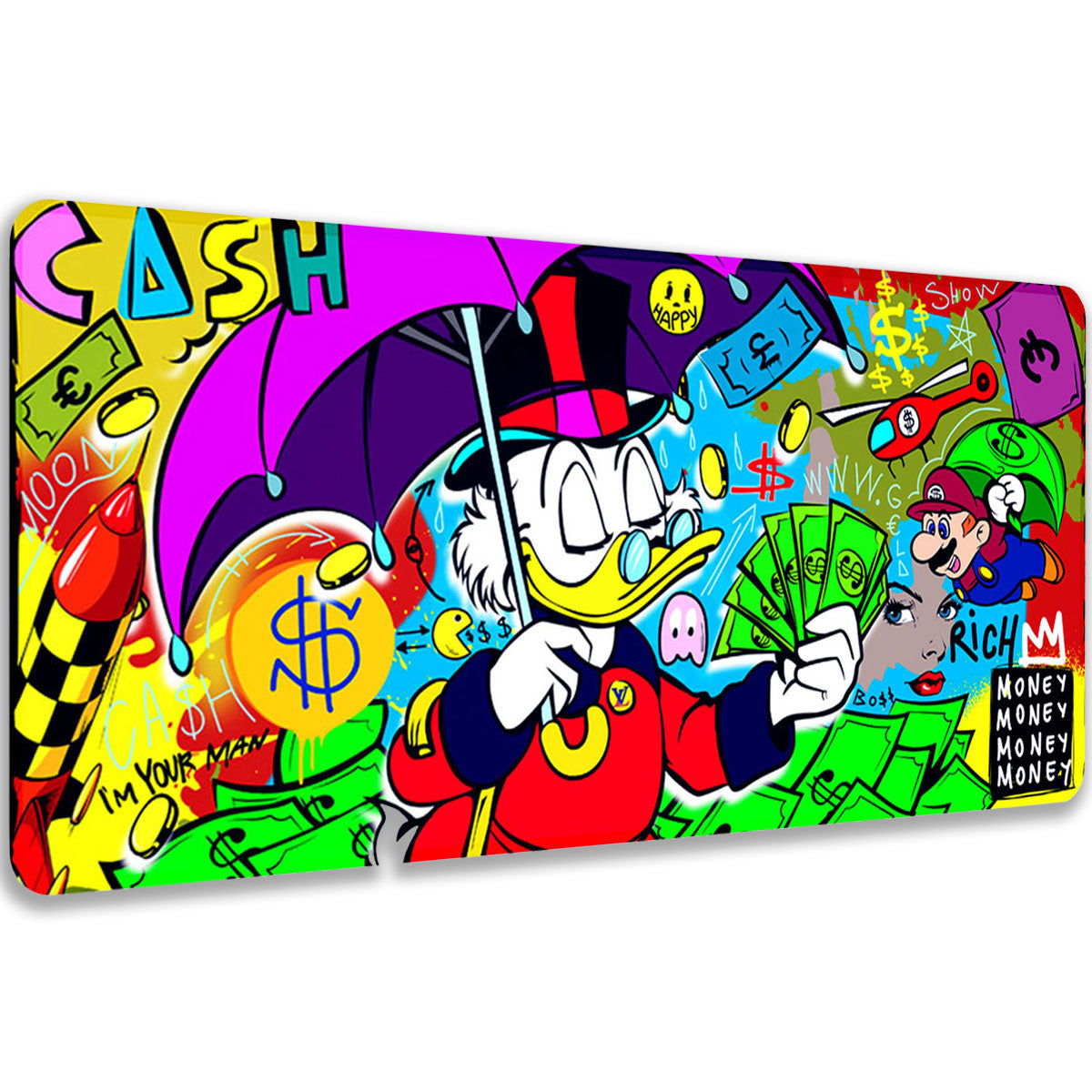 MONEY RAIN - Popart Design - XXL Gaming Mauspad