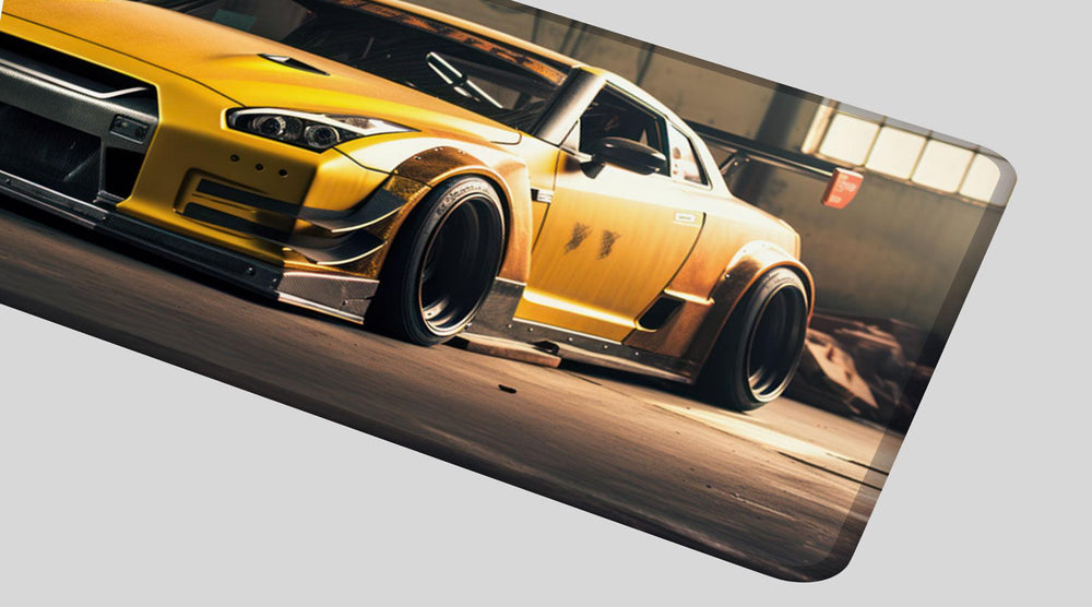 Yellow GTR - Car Design - XXL Gaming Mauspad