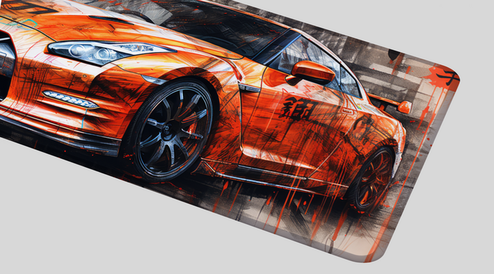 GTR Japan Orange - Car Design - XXL Gaming Mauspad