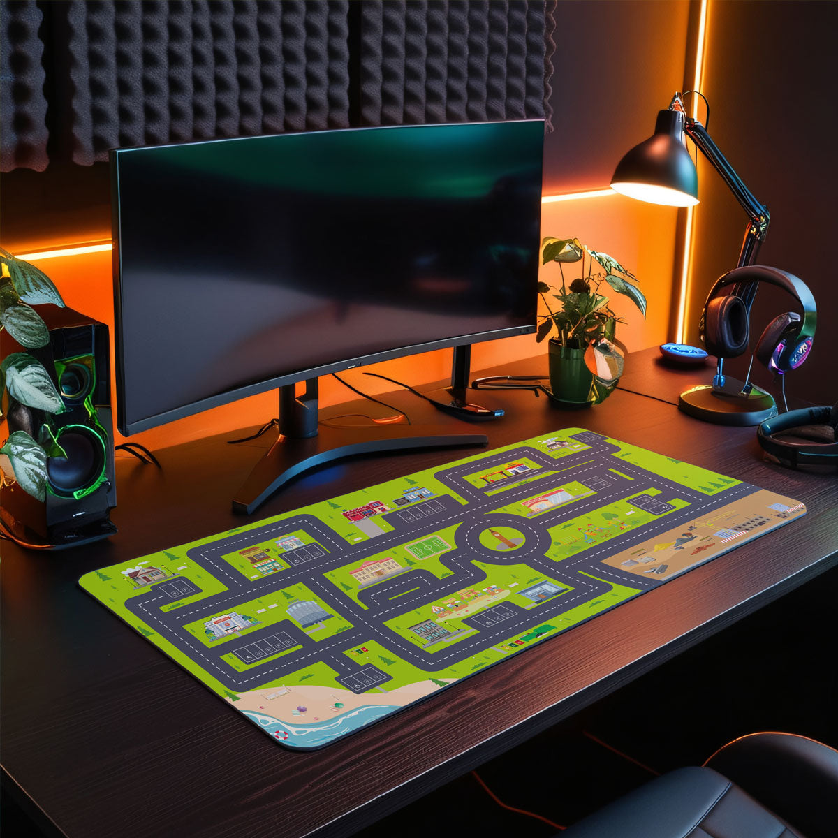 Kinder Strassenteppich Spielteppich Street- XXL Gaming Mauspad