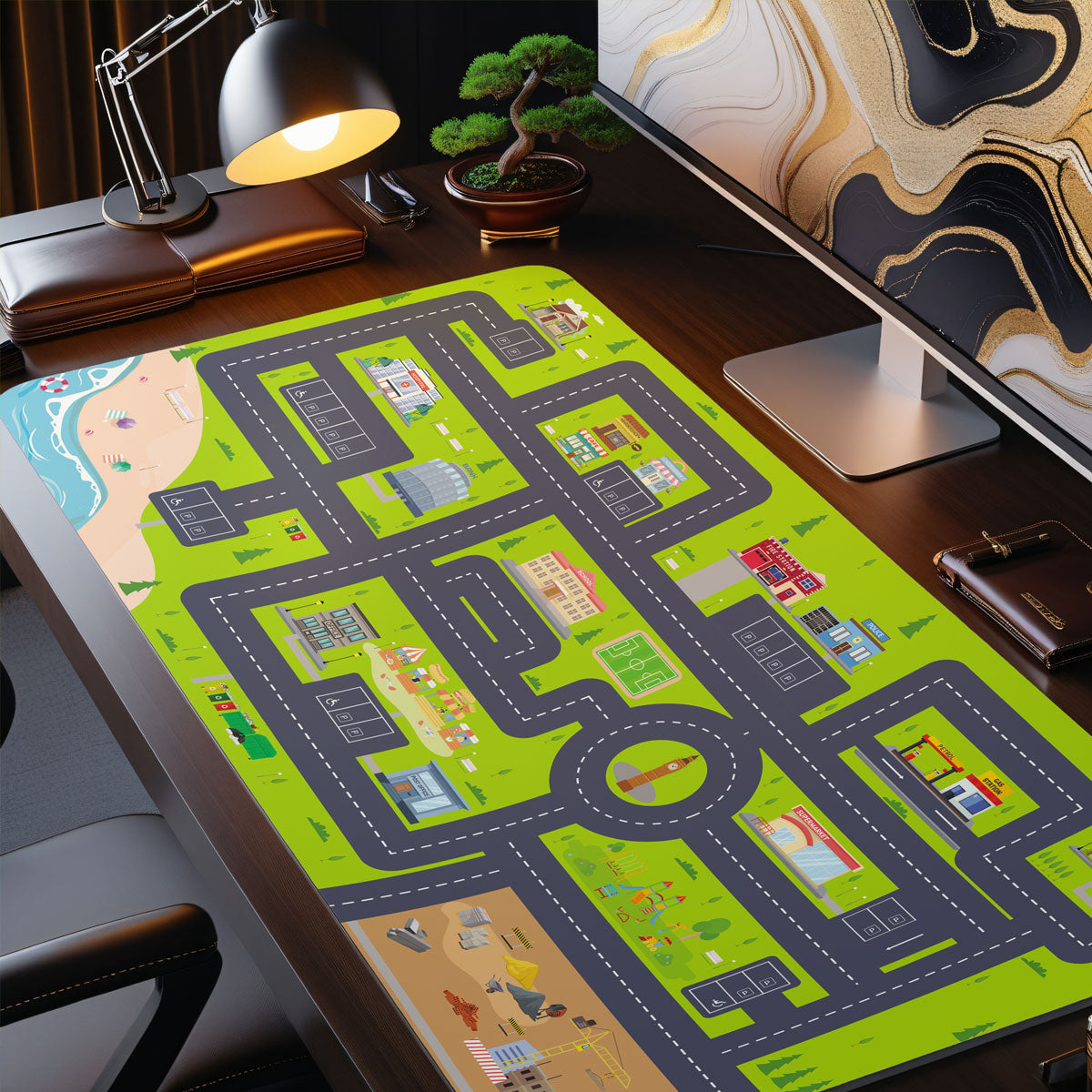 Kinder Strassenteppich Spielteppich Street- XXL Gaming Mauspad