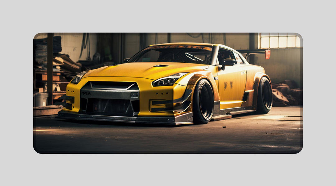 Yellow GTR - Car Design - XXL Gaming Mauspad