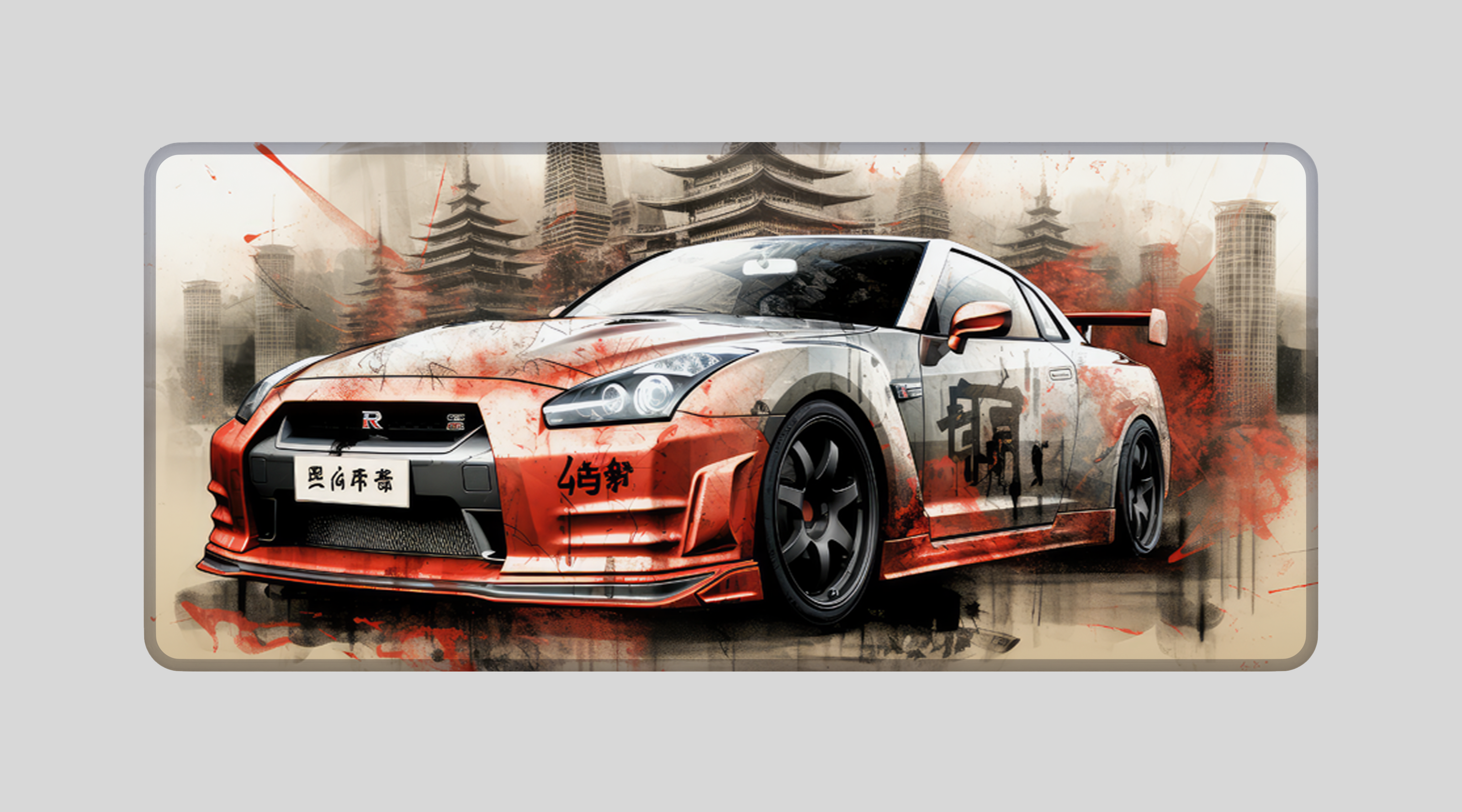 GTR Orange China - Car Design - XXL Gaming Mauspad