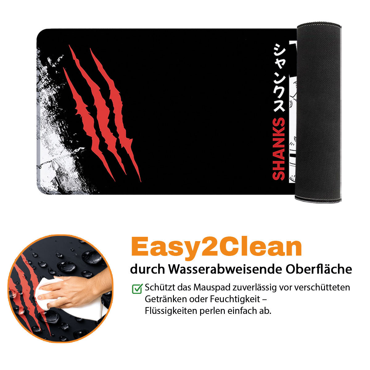 RED HAIR - Anime Design - XXL Gaming Mauspad