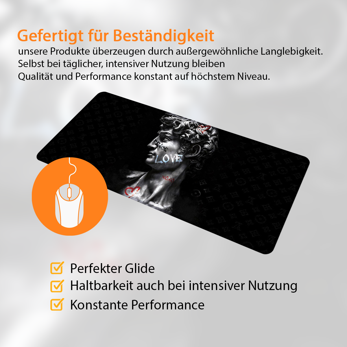 PEACE LOVO XOXO - Art Design - XXL Gaming Mauspad