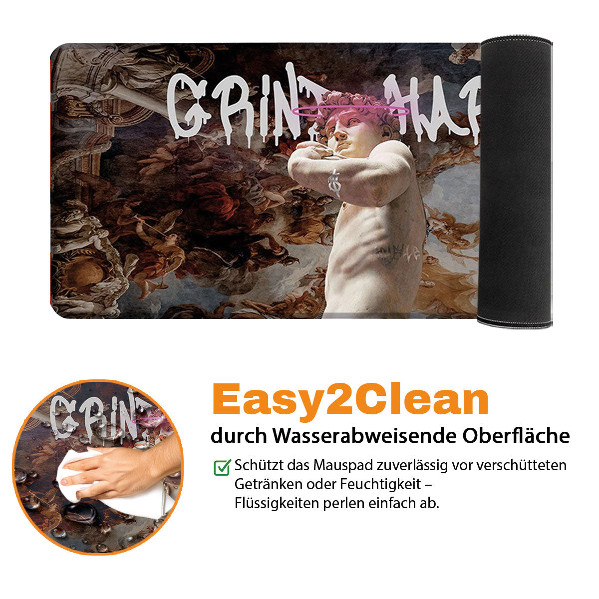 GRIND HARD - Art Design - XXL Gaming Mauspad