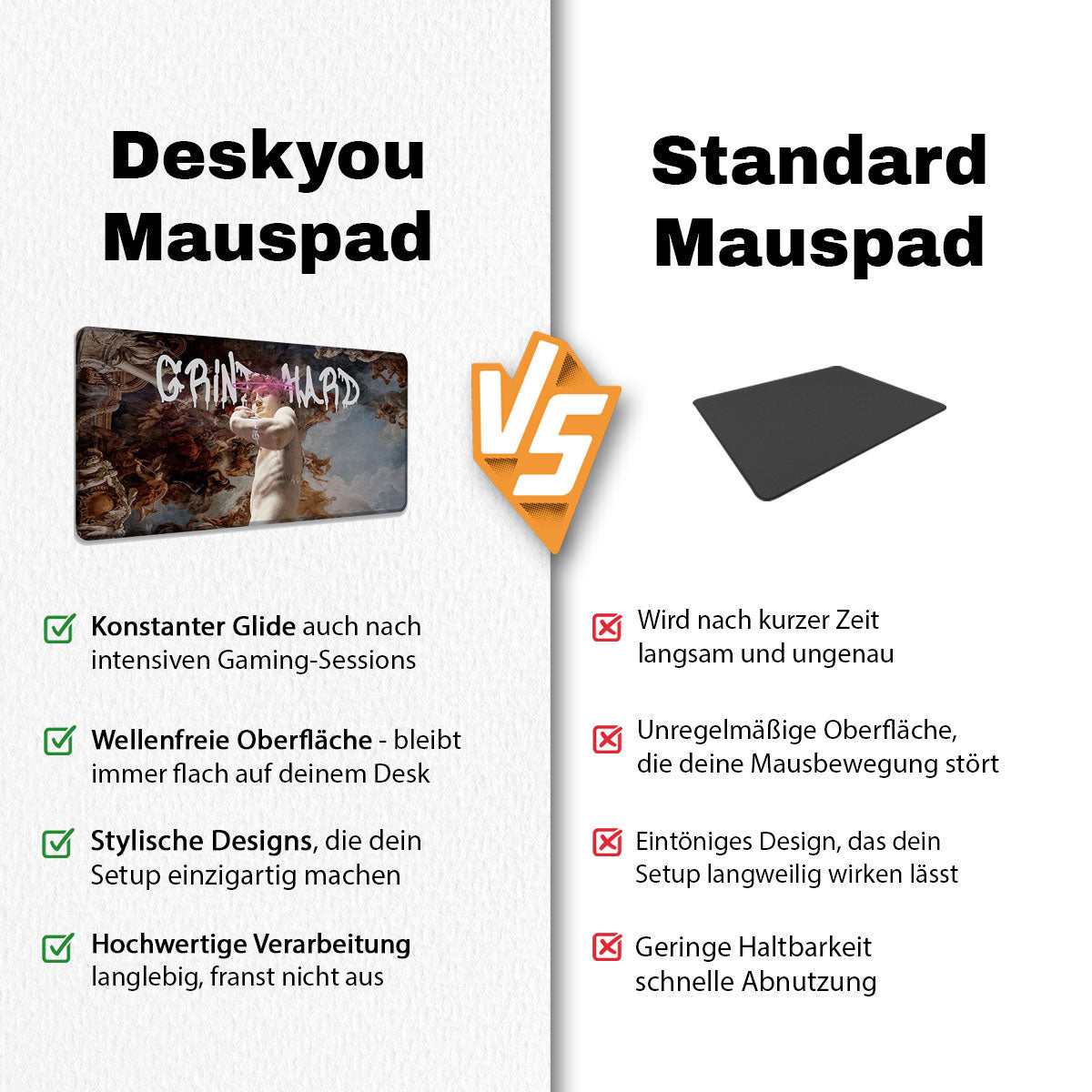 GRIND HARD - Art Design - XXL Gaming Mauspad