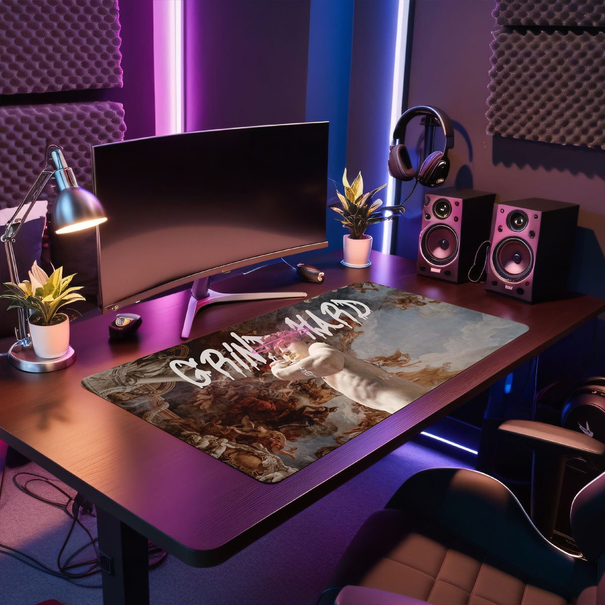 GRIND HARD - Art Design - XXL Gaming Mauspad