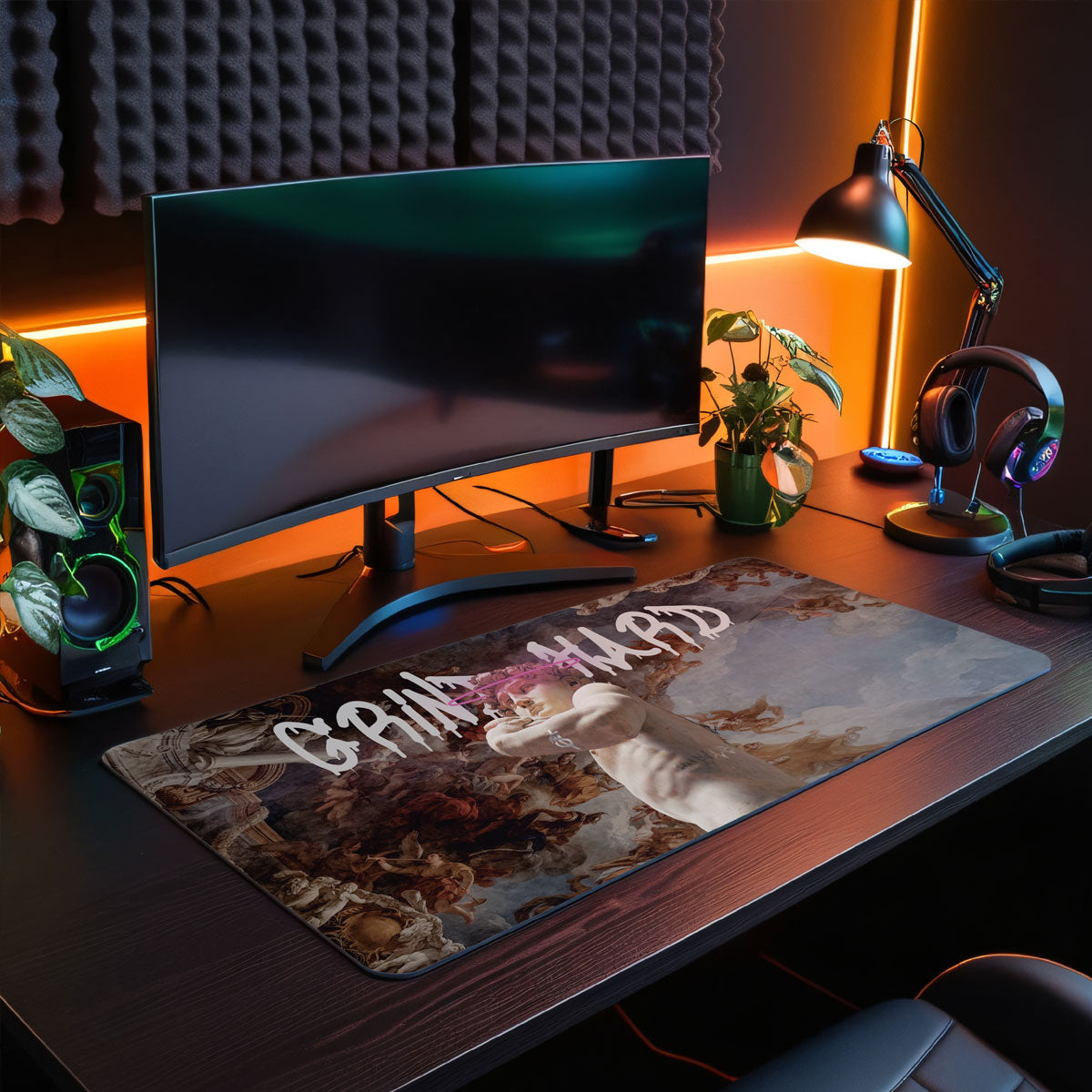 GRIND HARD - Art Design - XXL Gaming Mauspad