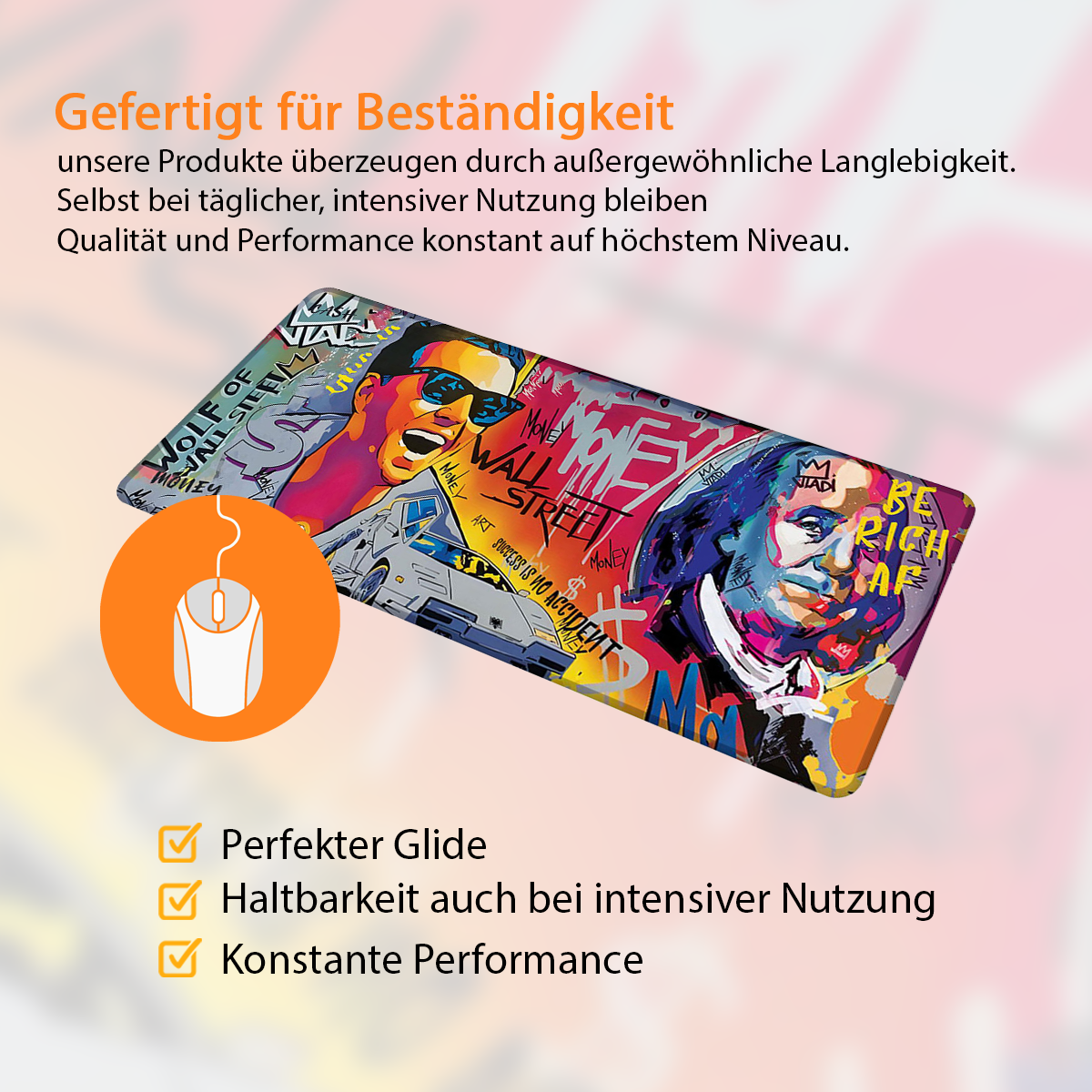 BE RICH AF - Art Design - XXL Gaming Mauspad