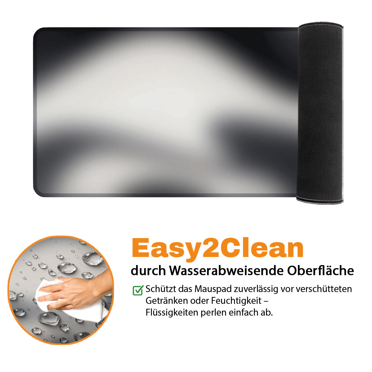 BLURRY BLACK&WHITE - Pattern Design - XXL Gaming Mauspad