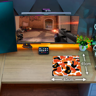 CAMOUFLAGE ORANGE - Pattern Design - XXL Gaming Mauspad