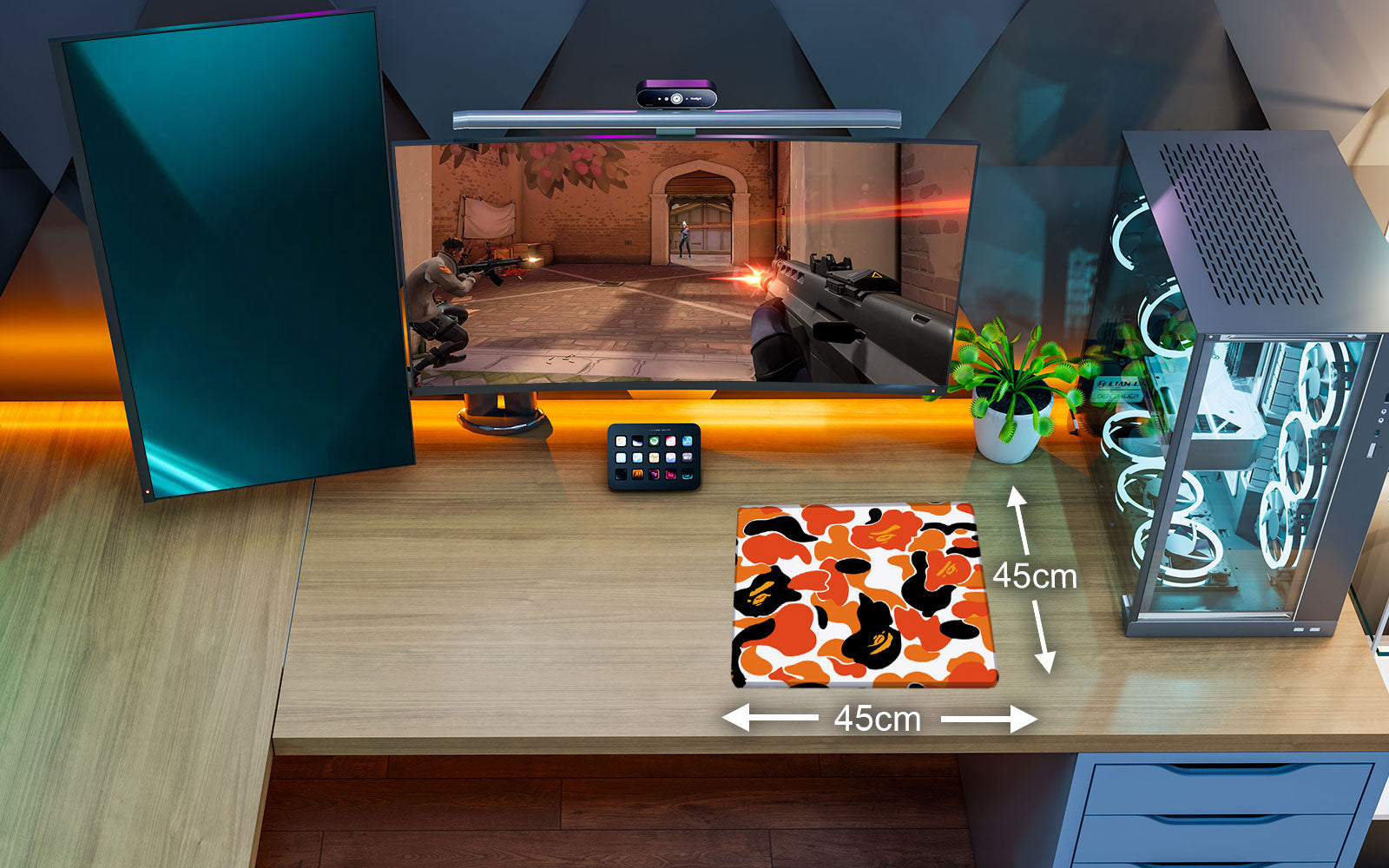 CAMOUFLAGE ORANGE - Pattern Design - XXL Gaming Mauspad