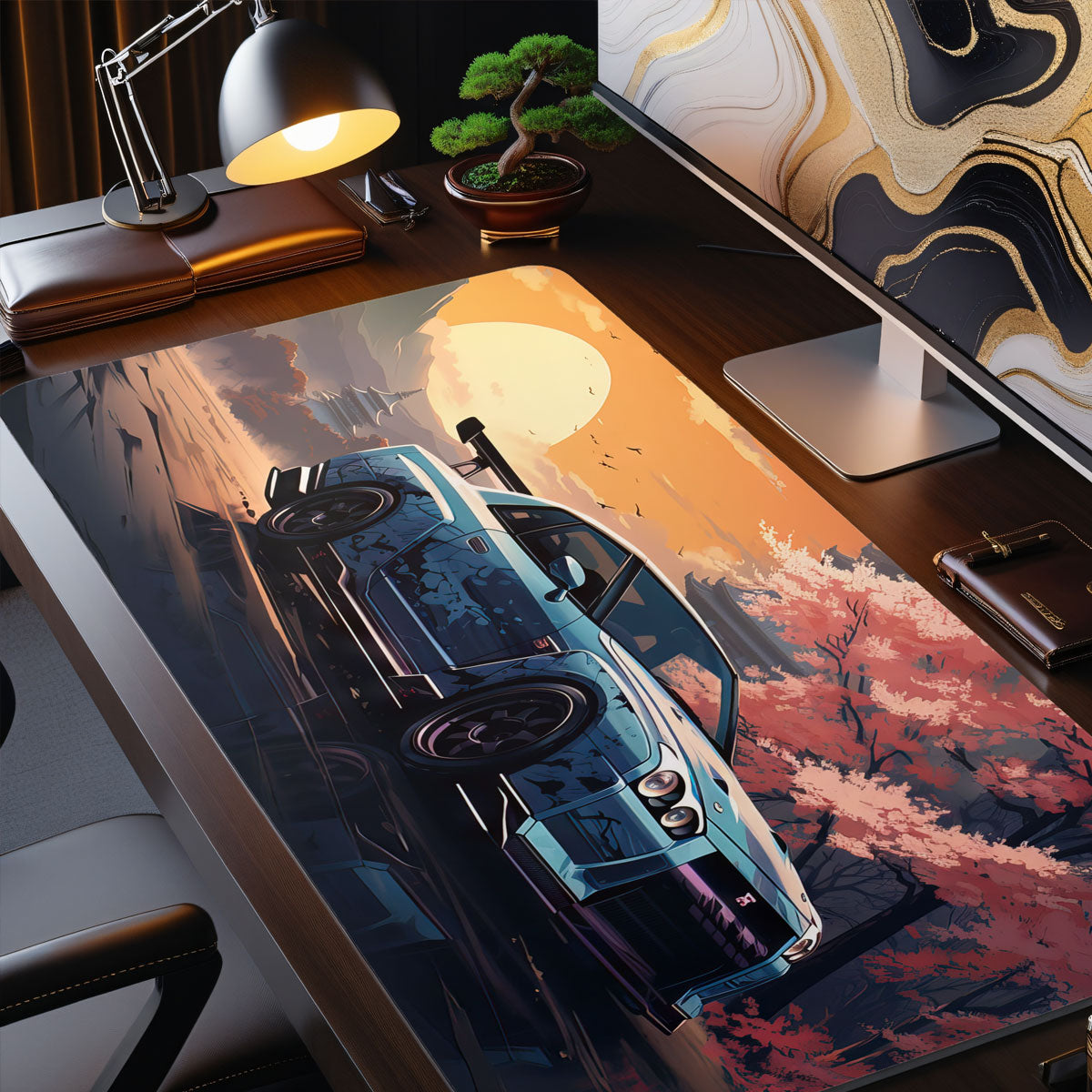 BLUE SKYLINE - Car Design - XXL Gaming Mauspad