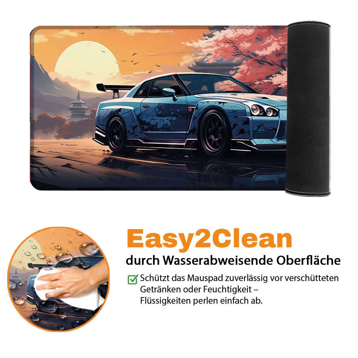 BLUE SKYLINE - Car Design - XXL Gaming Mauspad