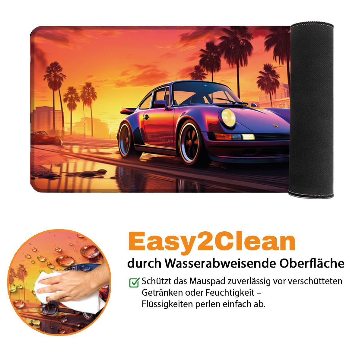 MIAMI OLDTIMER - Car Design - XXL Gaming Mauspad