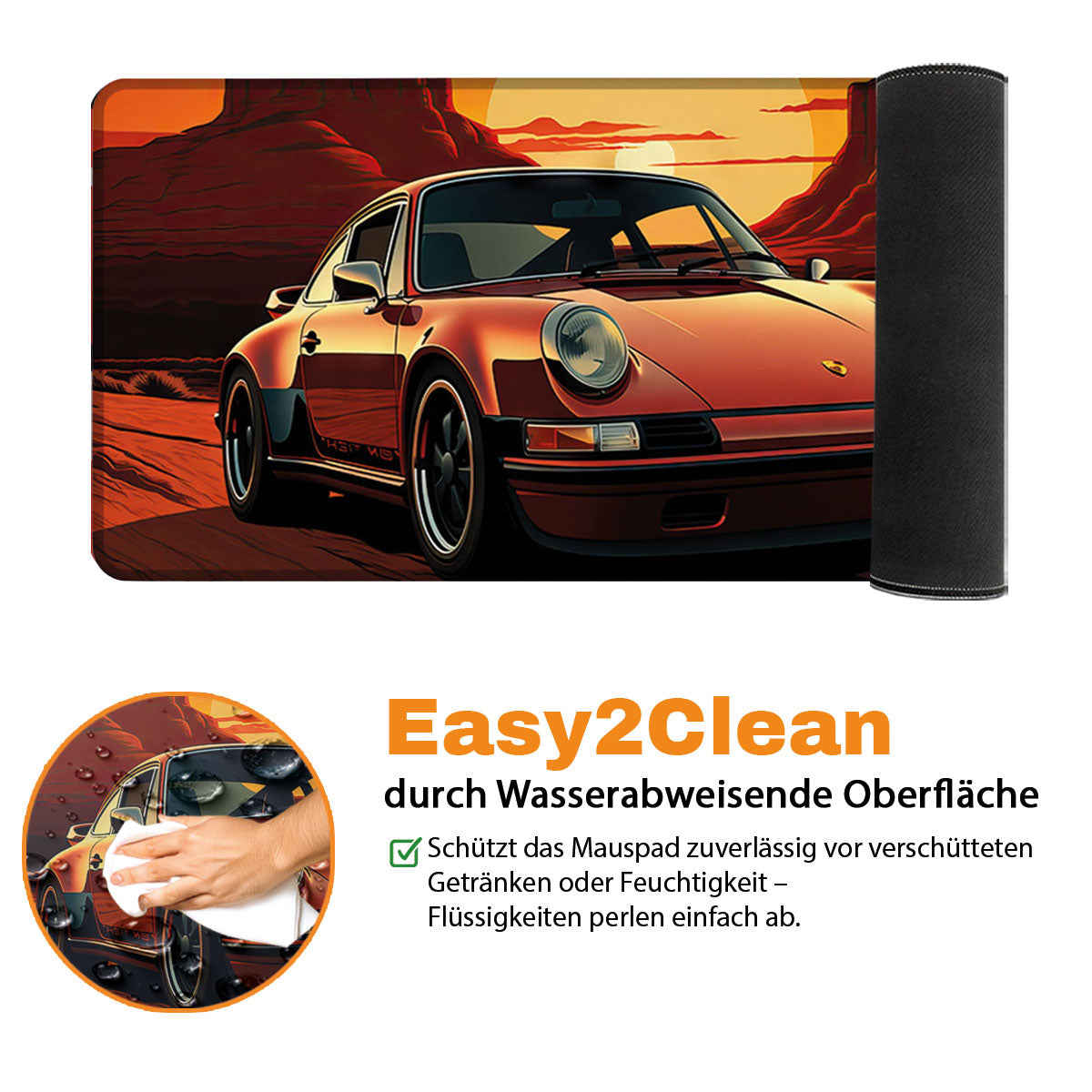 RED 911 - Car Design - XXL Gaming Mauspad