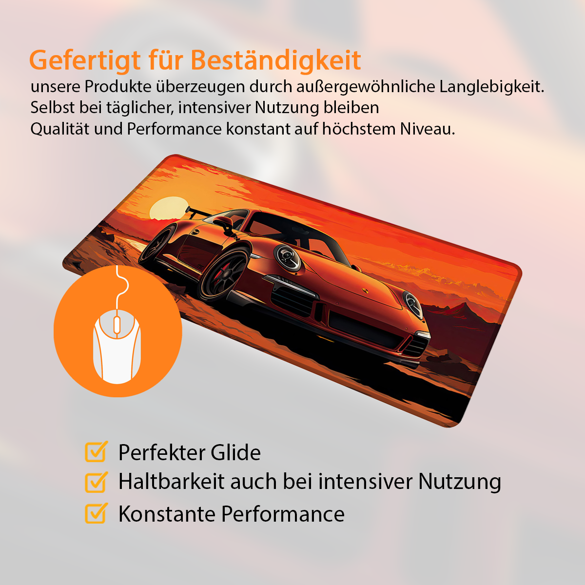 ORANGE 911 - Car Design - XXL Gaming Mauspad