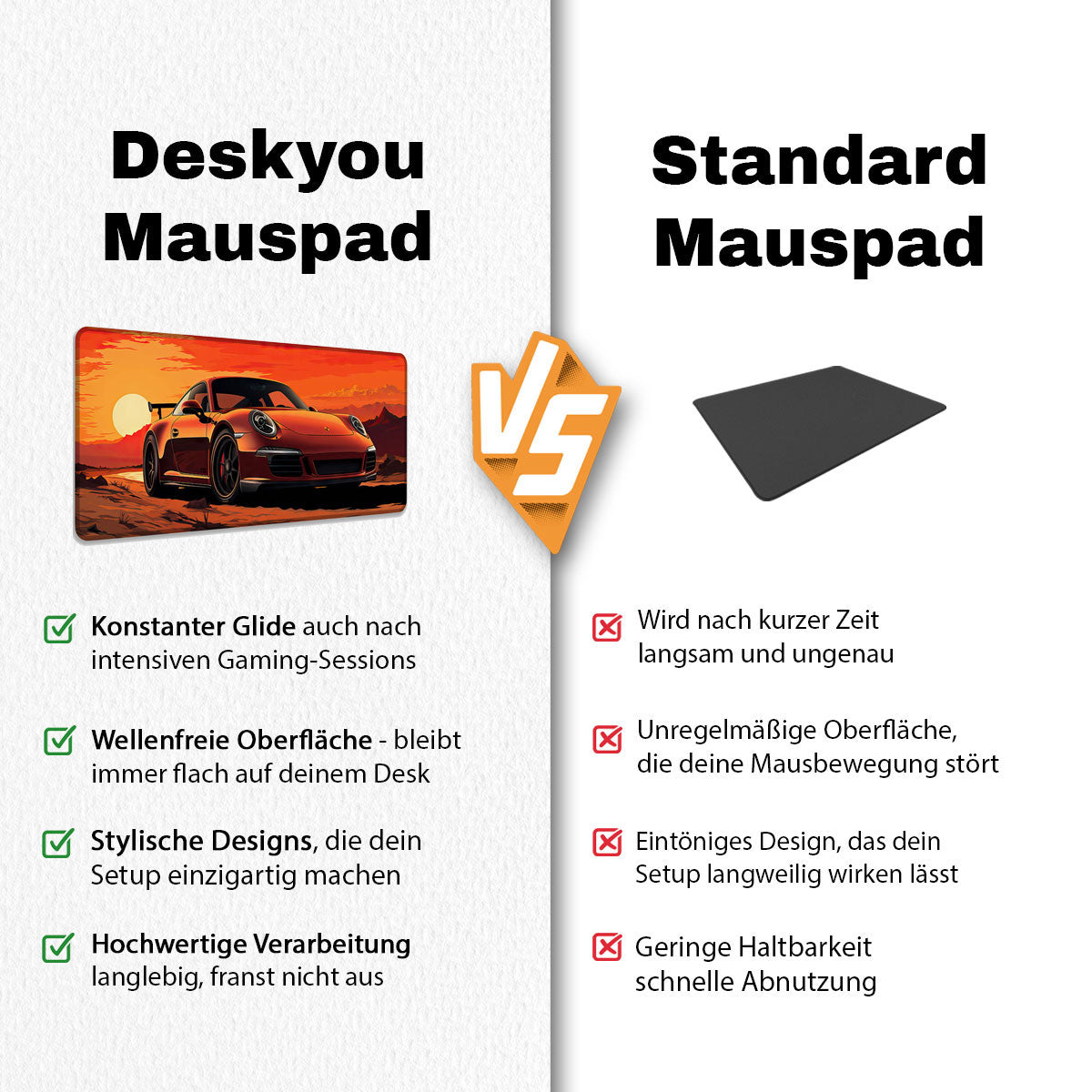 ORANGE 911 - Car Design - XXL Gaming Mauspad