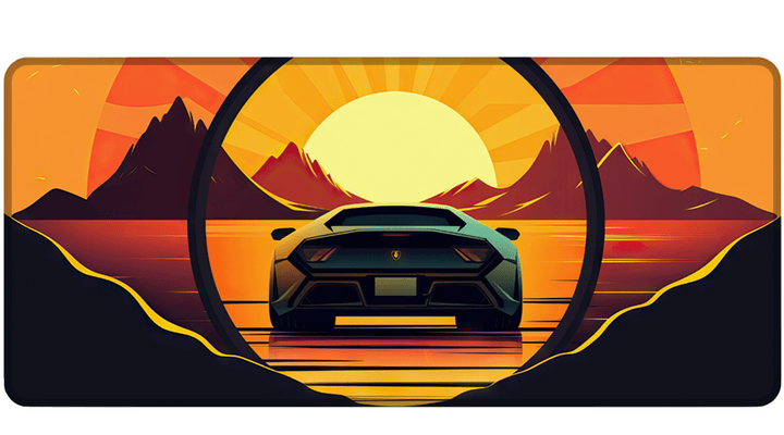 SUNSET SPORTSCAR - Car Design - XXL Gaming Mauspad