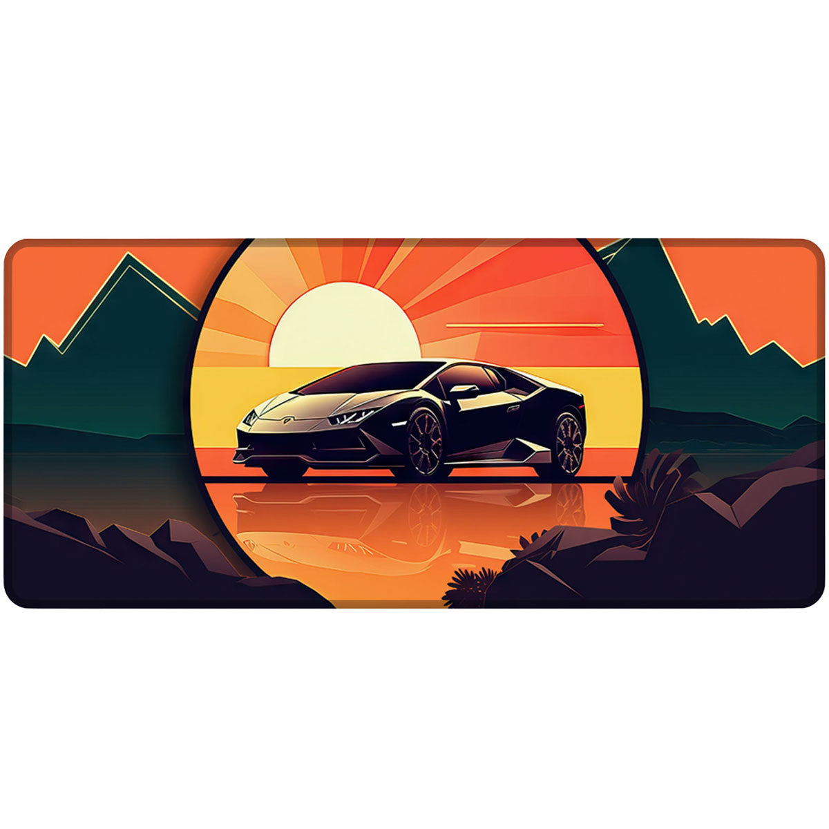 SUNSET SPORTSCAR FRONT - Car Design - XXL Gaming Mauspad