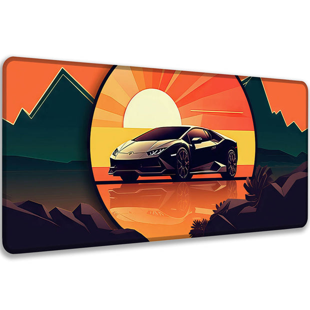 SUNSET SPORTSCAR FRONT - Car Design - XXL Gaming Mauspad