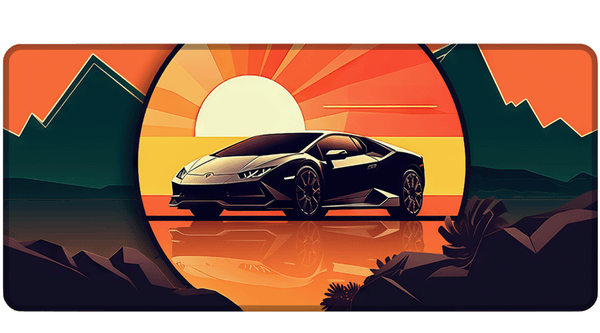 SUNSET SPORTSCAR FRONT - Car Design - XXL Gaming Mauspad