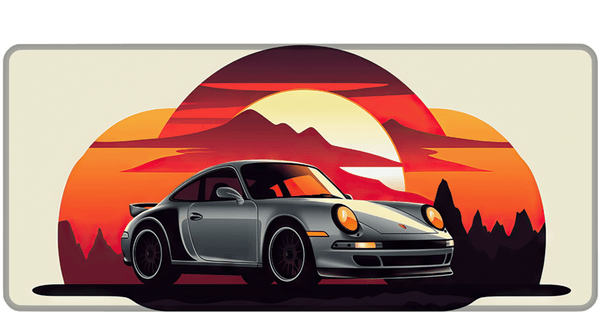 SILVER 911 - Car Design - XXL Gaming Mauspad