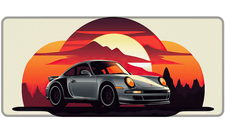 SILVER 911 - Car Design - XXL Gaming Mauspad